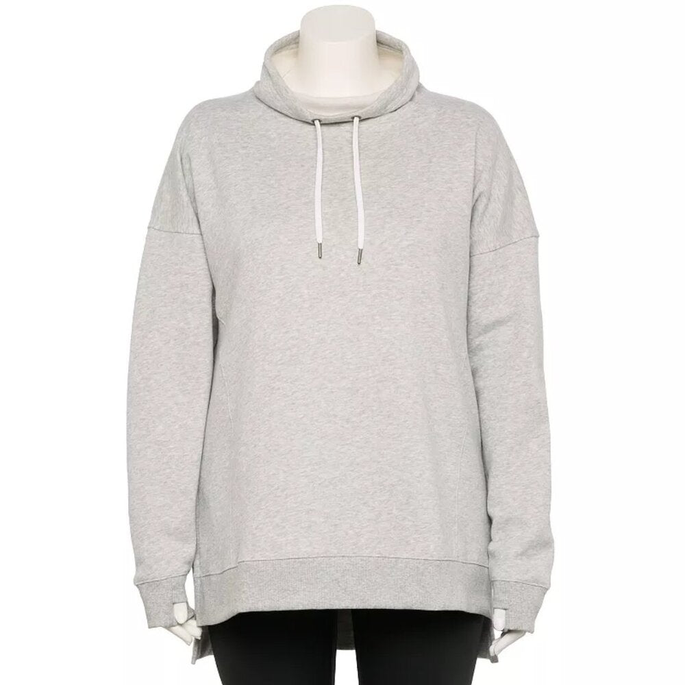 Women's Tek Gear Plus Size Ultrasoft Fleece Cowlneck Tunic - Med Grey - 2X - NWT