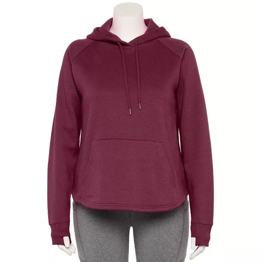 Women's Tek Gear Plus Size Ultrasoft Fleece Hoodie - Night Sangria - 2X - NWT
