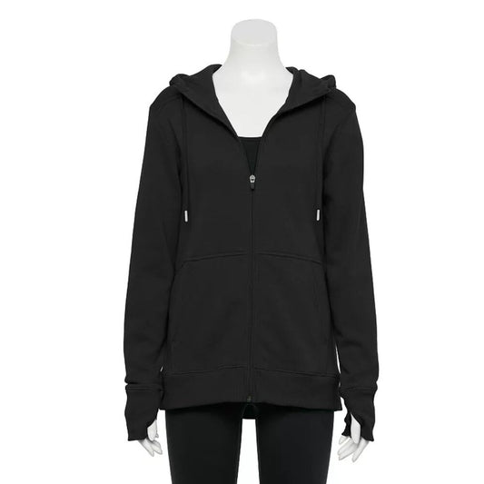 Women's Tek Gear Plus Size Ultrasoft Fleece Full Zip Hoodie - Black - XXL - NWT