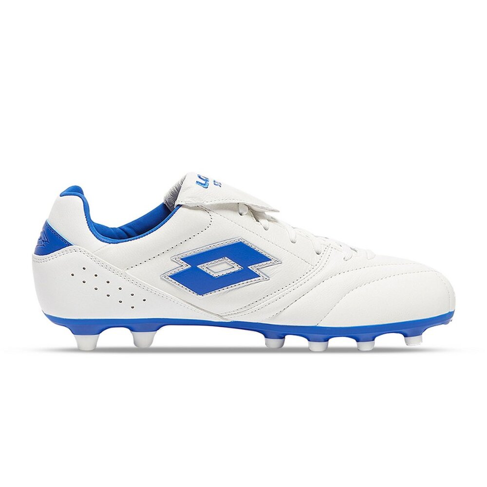 Men's Lotto Stadio 200 III FG Soccer Cleats - White & Pacific Blue - 13 - NWT