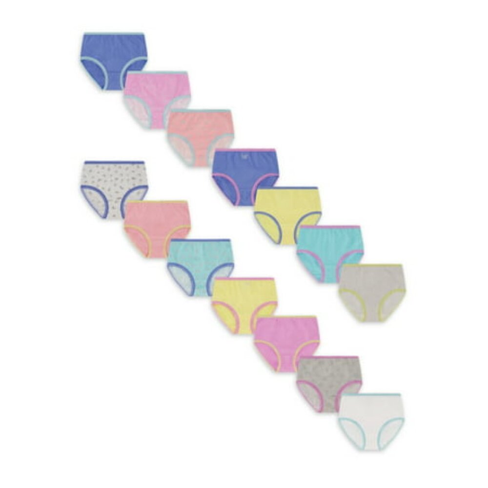Girl's Wonder Nation Cotton Brief Underwear 14 Pairs - Pastel Multicolor - 4 -