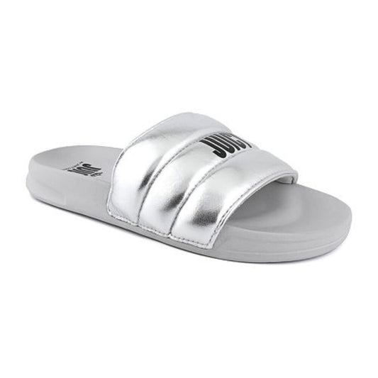 Women's Juicy By Juicy Couture WOW Slide Sandals - Silver - 5 - NIB