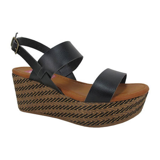 Women's Pop Pleasant Wedge Sandals - Black - 7.5 - NIB