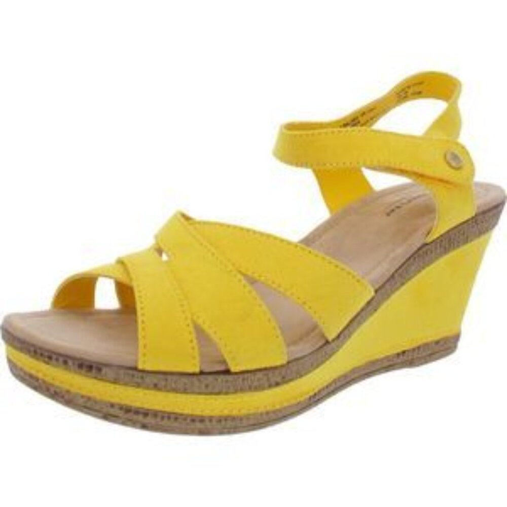 Women's St. John's Bay Balama Wedge Sandals - Yellow - 10 - NIB