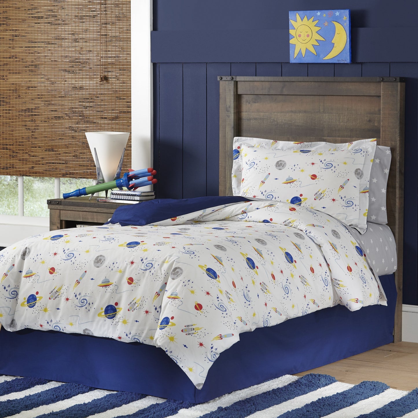 Lullaby Bedding Space Collection Cotton 2 Piece Comforter Set Twin Size