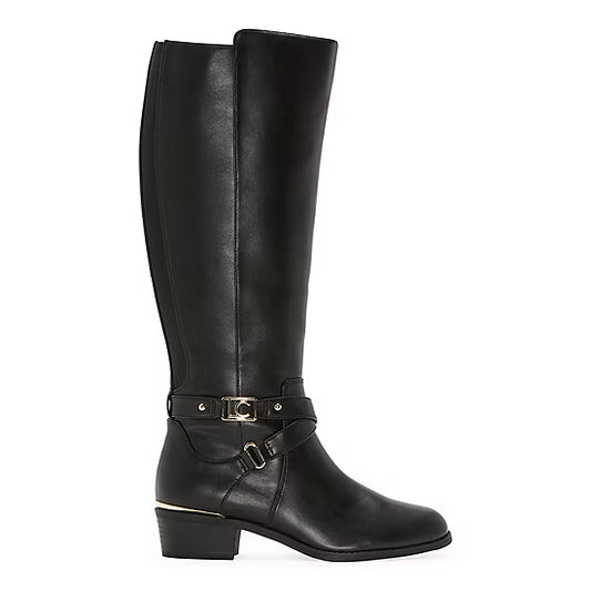 Women's Liz Claiborne Tenny Stacked Heel Riding Boots - Black - 10 - NIB