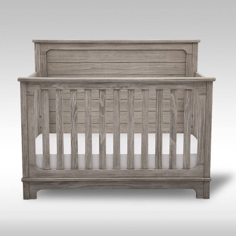 Simmons Kids' Slumbertime Monterey 4-in-1 Convertible Crib Rustic Gray. Open Box