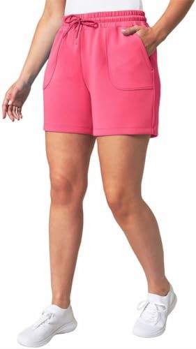 Mondetta Women's Midweight Ribbed Scuba Shorts L Raspberry Sorbet NWT
