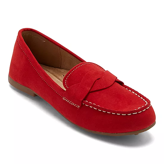 Women's St. John's Bay Comox Moc Toe Loafers - Scarlet Red - 7.5 - NIB