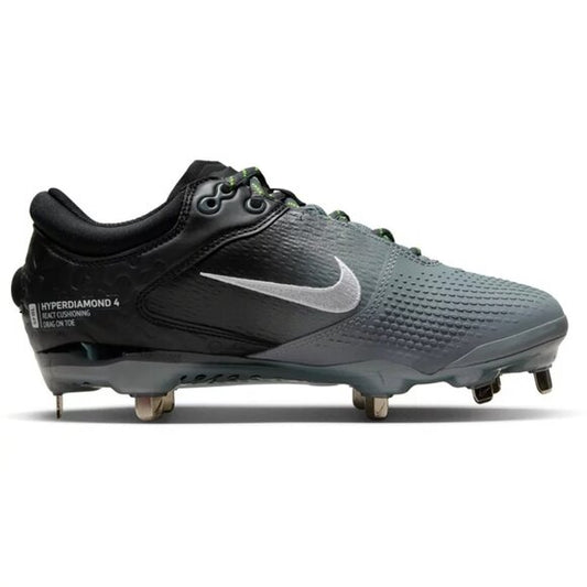 Women's Nike Hyperdiamond 4 Elite Metal Softball Cleats - Black & Grey - NWOB