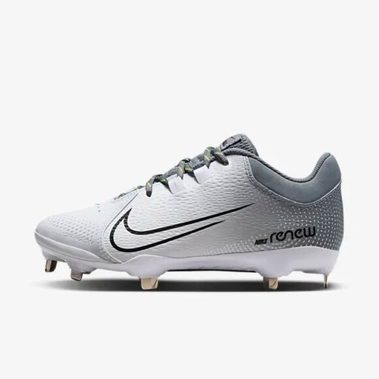 Women's Nike Hyperdiamond 4 Pro Metal Softball Cleats - Grey & White - Var Szs