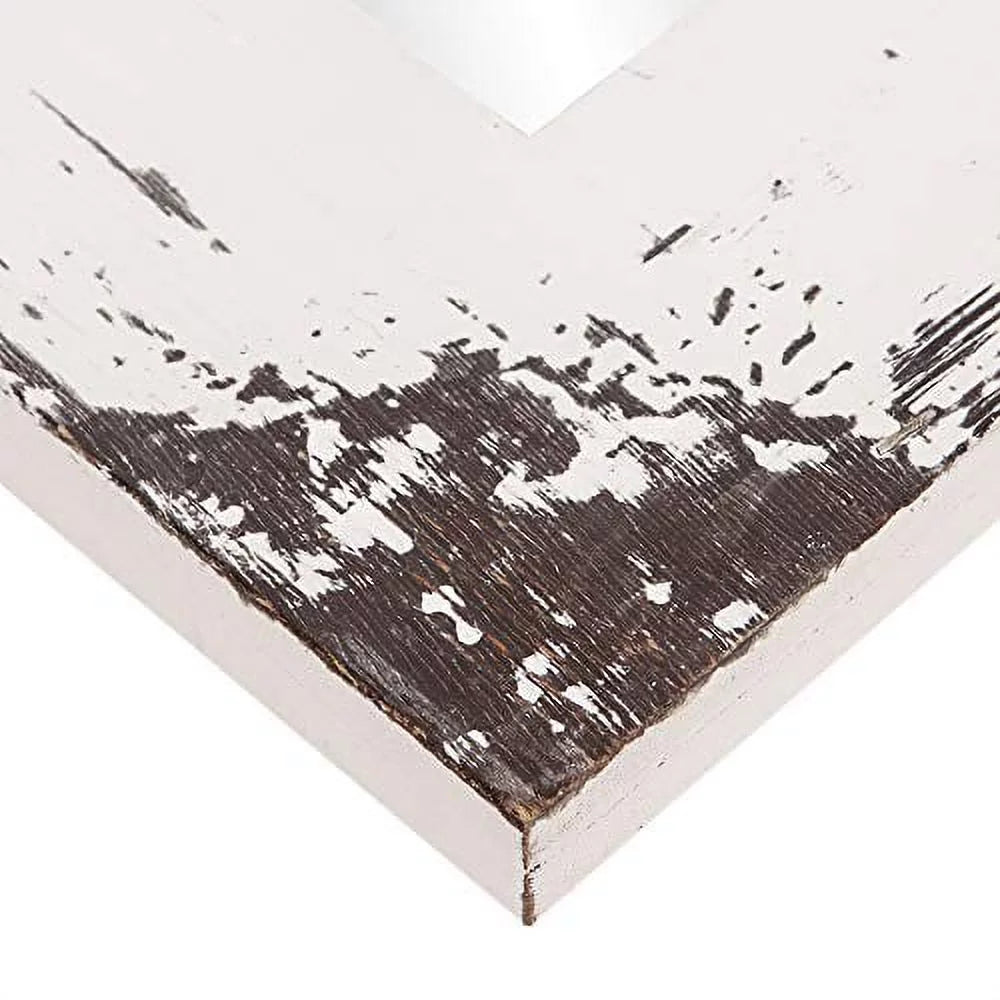 Patton Wall Decor Reclaimed Wood Wall Accent Mirror Distressed White. Open Box
