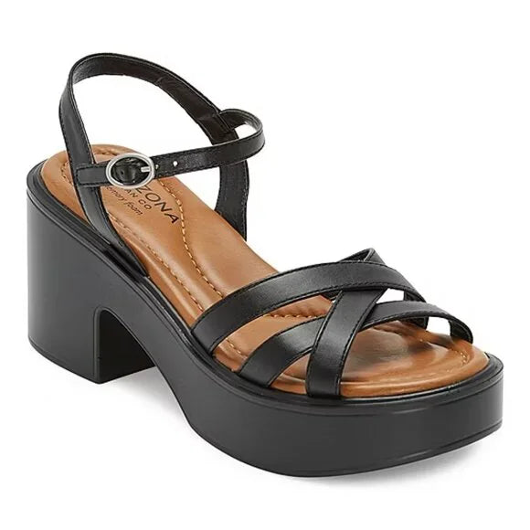 Women's Arizona Jean Co Elrose Block Heel Sandals - Black - 7.5 - NIB