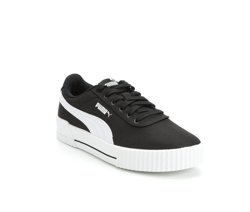 Women's Carina Canvas Court Sneakers - Black & White - 8.5 - NWOB