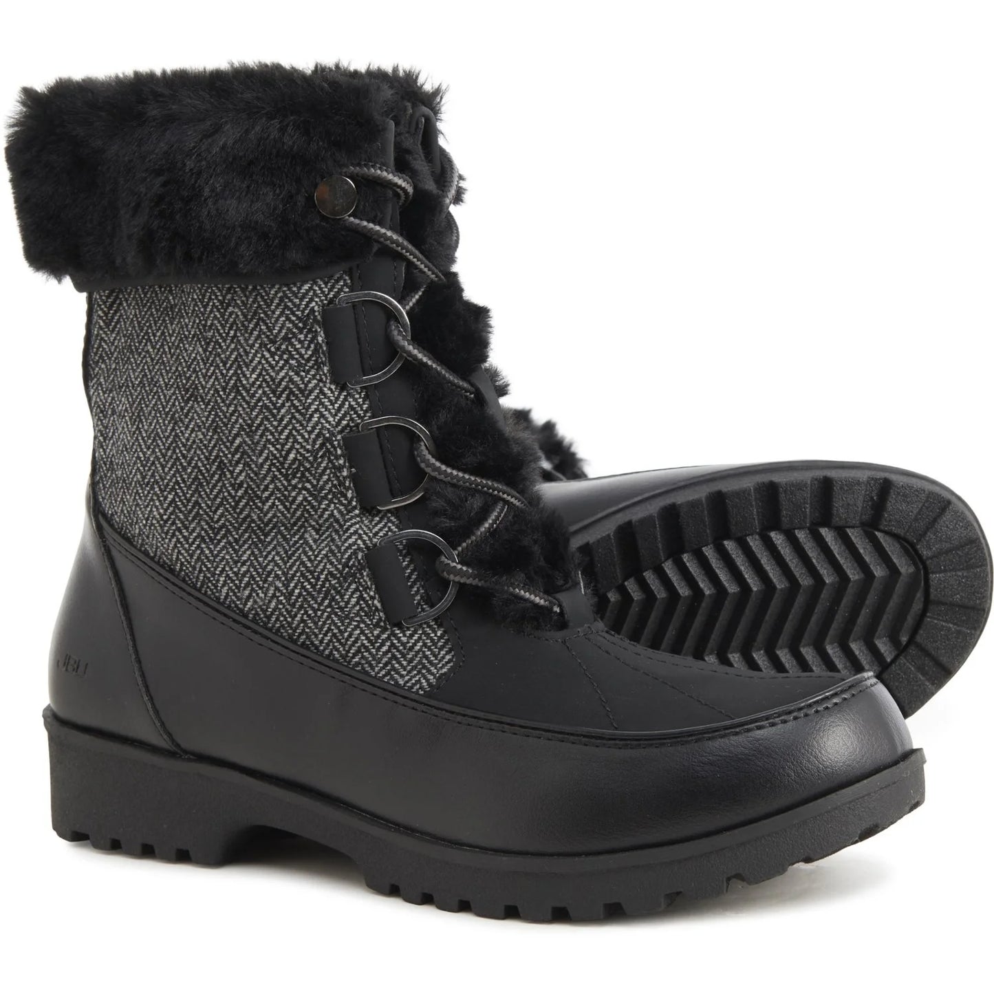 Women's JBU Southgate Faux Fur Lined Winter Boots - Herringbone - 8 - NIB