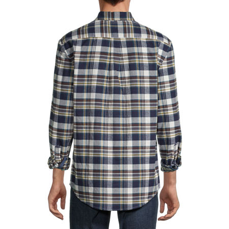 U.S. Polo Association Men's Long Sleeve Button Down Shirt M Blue Plaid NWT