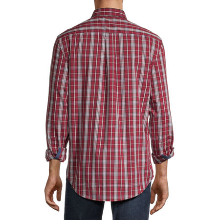 U.S. Polo Association Men's Long Sleeve Button Down Shirt L Red Plaid NWT
