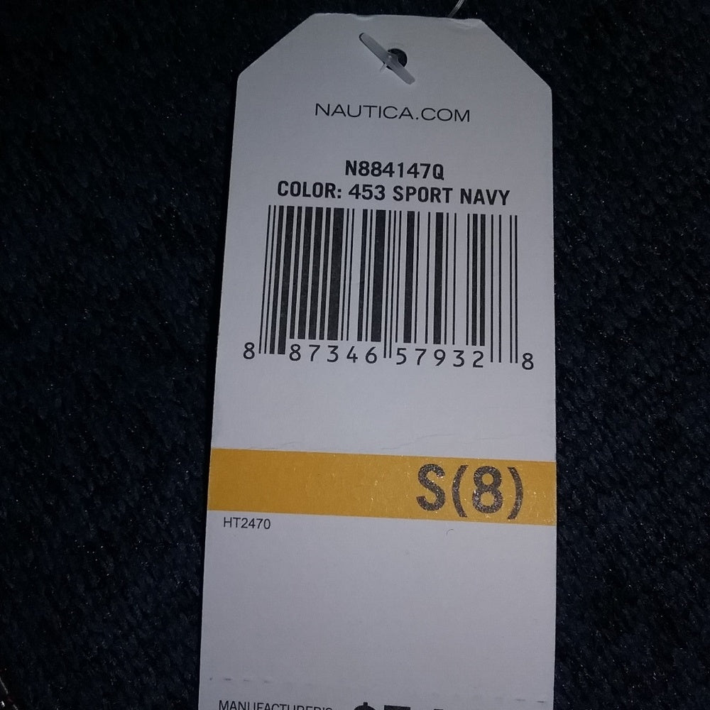 Boys Nautica Navy/Red Zip Jacket-S-New with Tags