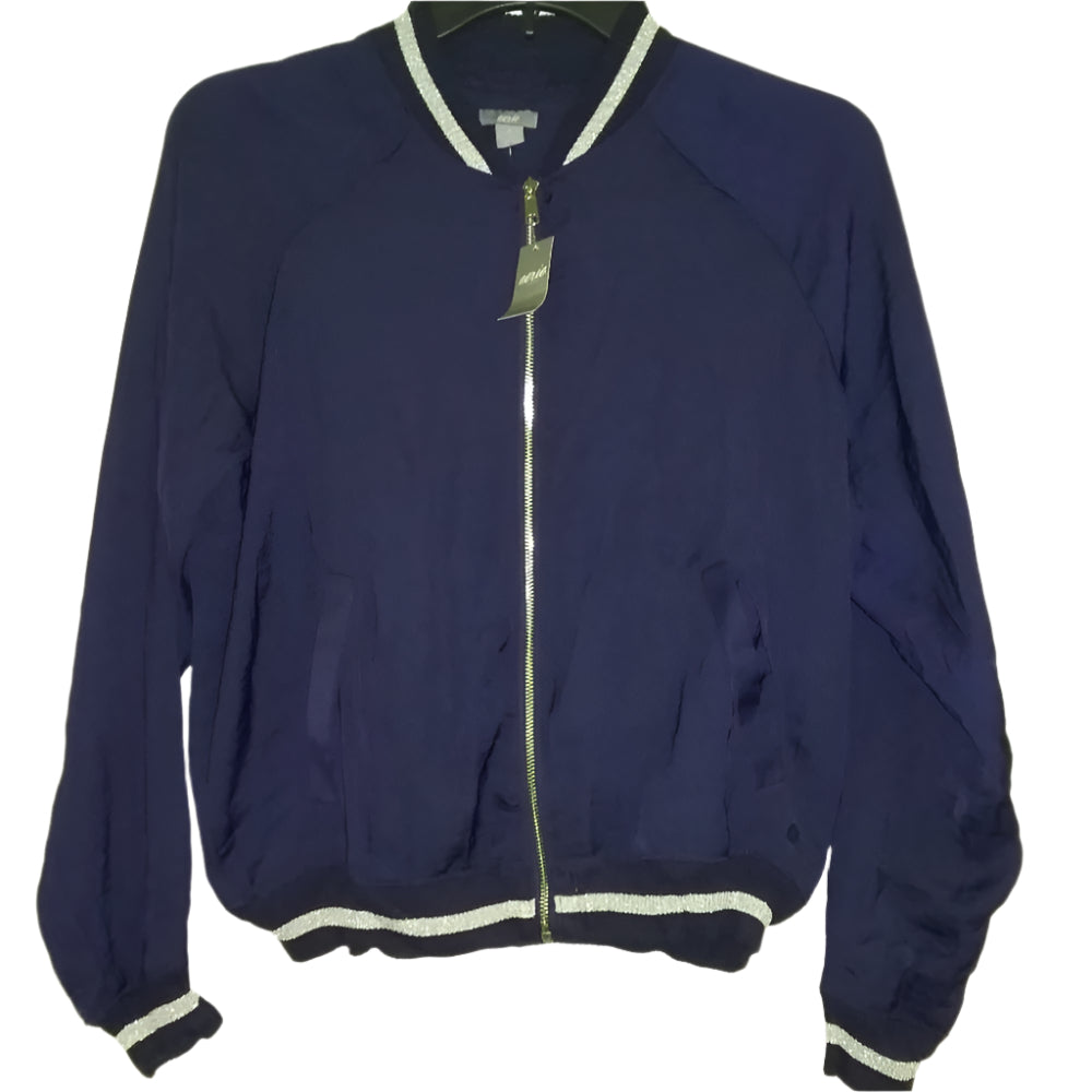 Aerie by American Eagle-Satin Bomber Jacket - XL - Navy-NWT