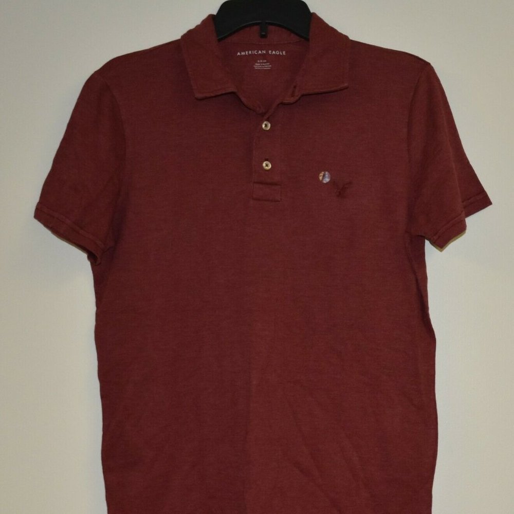 American Eagle Outfitters Men's Polo Shirt Red-NWT