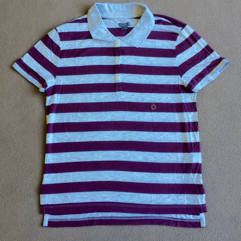 Aerie by American Eagle Women's Striped Tennis Polo Shirt Purple-NWT