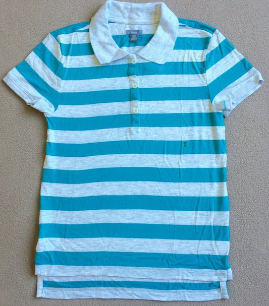 Aerie by American Eagle Women's Striped Tennis Polo Shirt-NWT