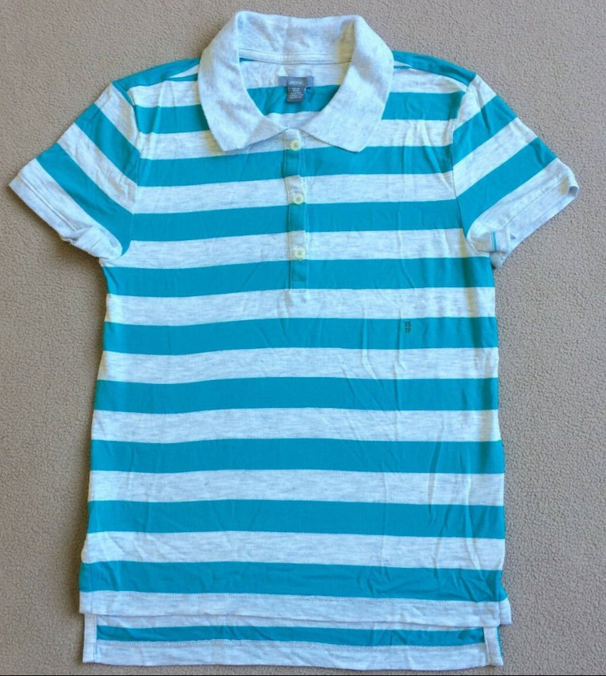 Aerie by American Eagle Women's Striped Tennis Polo Shirt-NWT