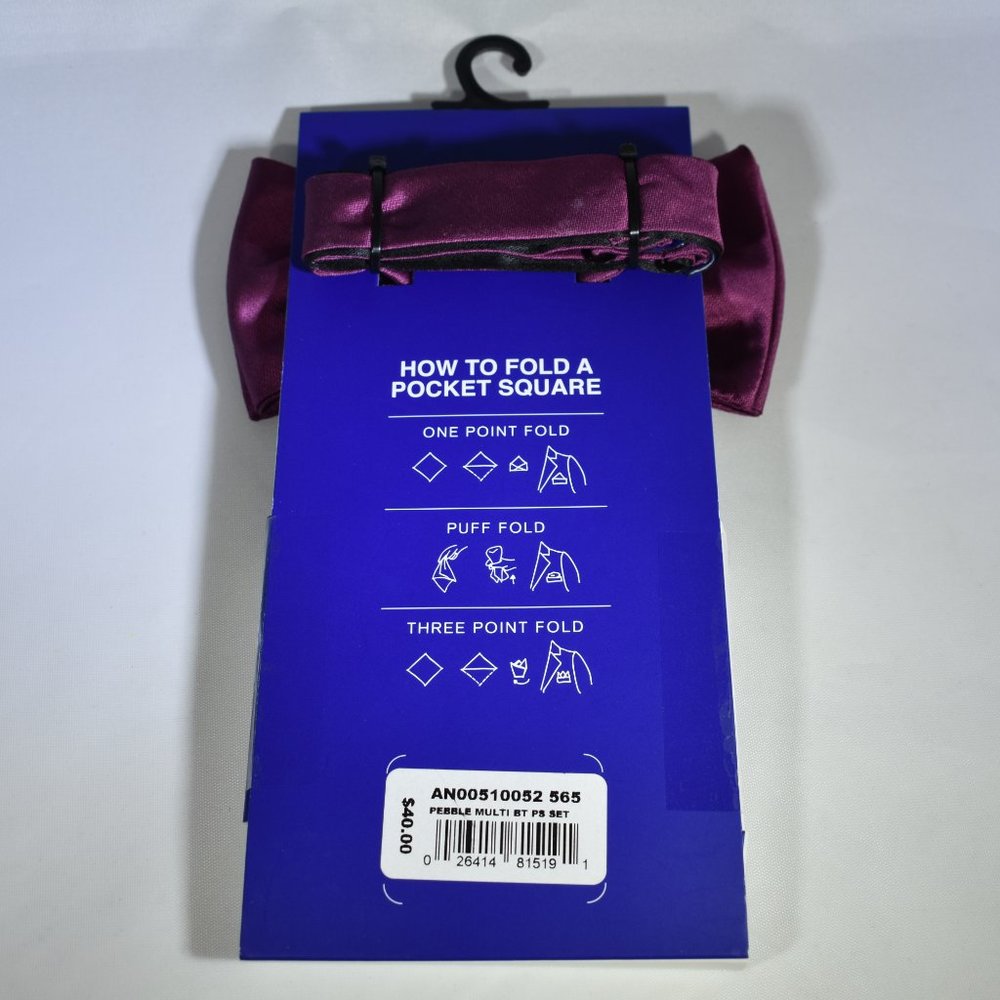 Apt. 9 NWT Bow Tie & Pocket Square Set Pebble Mult