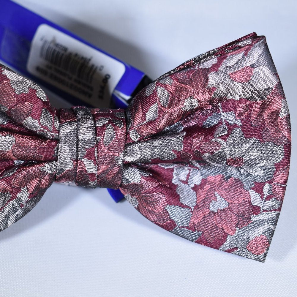 Apt. 9 NWT Bow Tie Maroon Gry Multi Floral