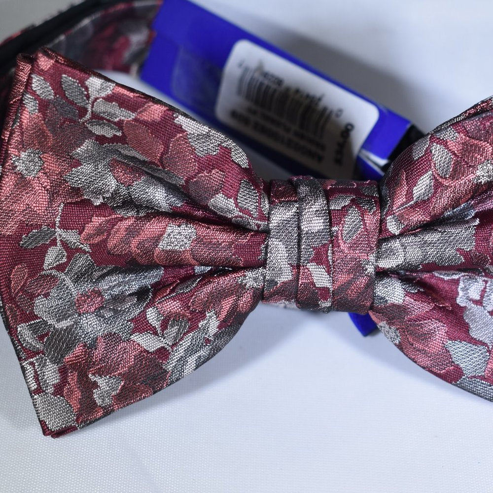 Apt. 9 NWT Bow Tie Maroon Gry Multi Floral