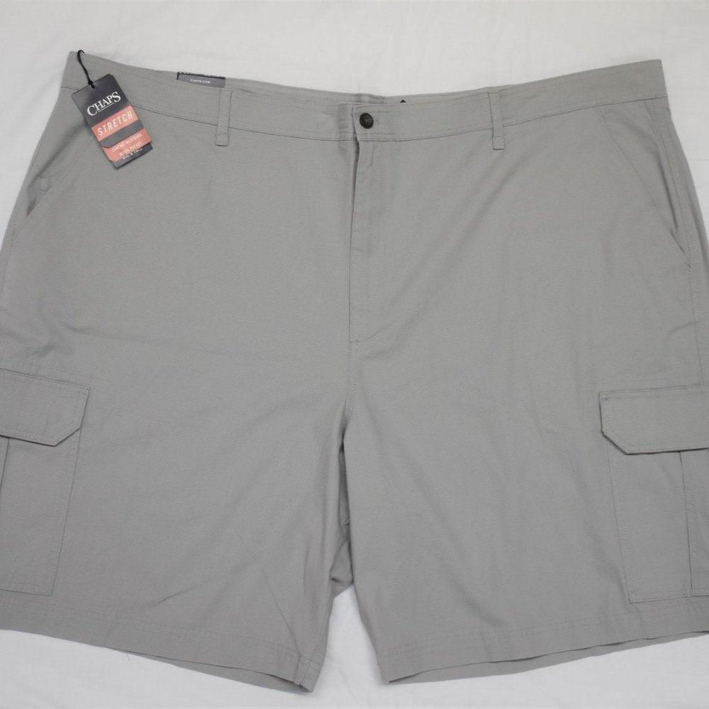 Chaps Big & Tall Stretch Cargo 10.5" Inseam-Grey-NWT