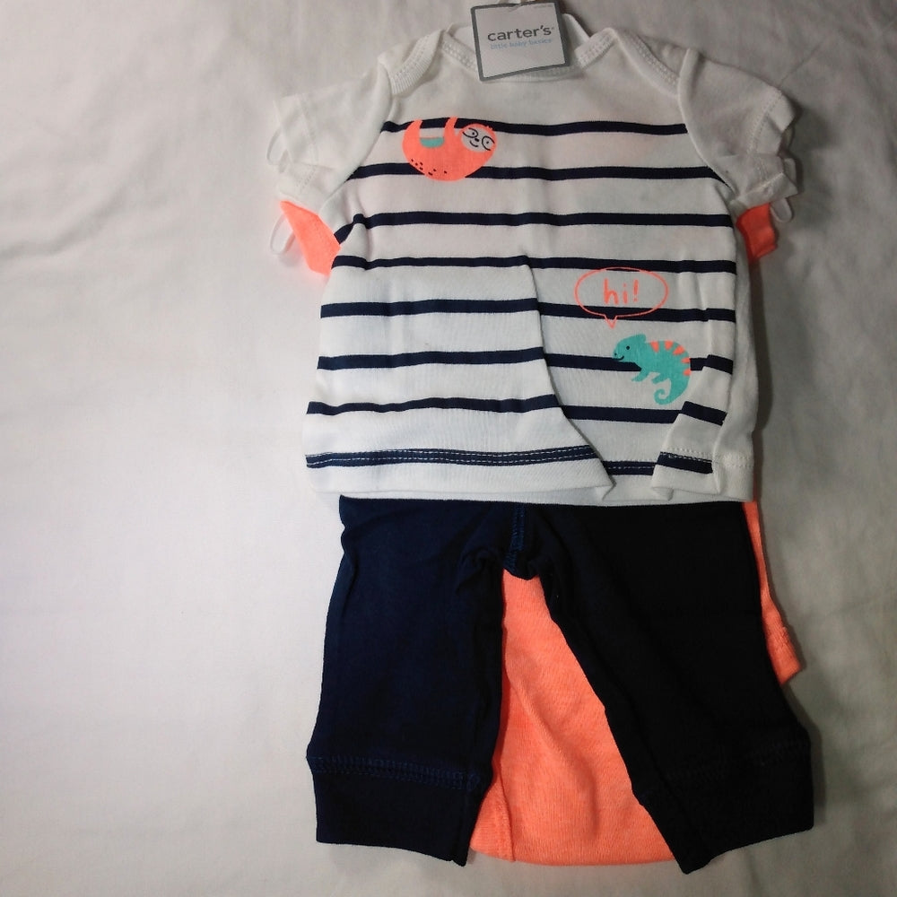 Carter's Baby Boy's 3-pc Chameleon Bodysuit, Tee, and Pants Set Newborn NWT