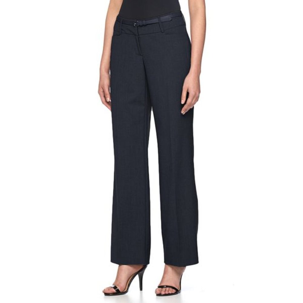 Apt. 9 Women's Curvy Trousers Mid Rise with Belt-Black-New with Tags