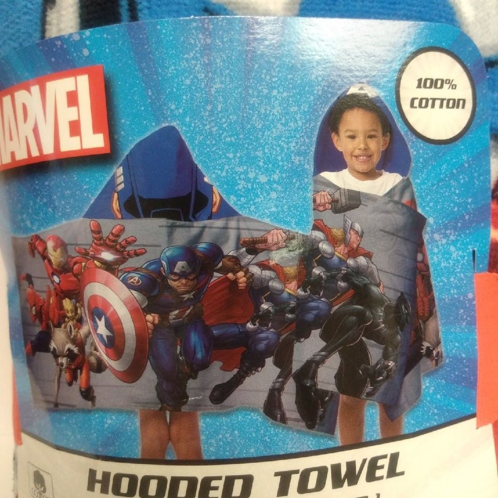 Marvel Hooded Towel-New with Tags