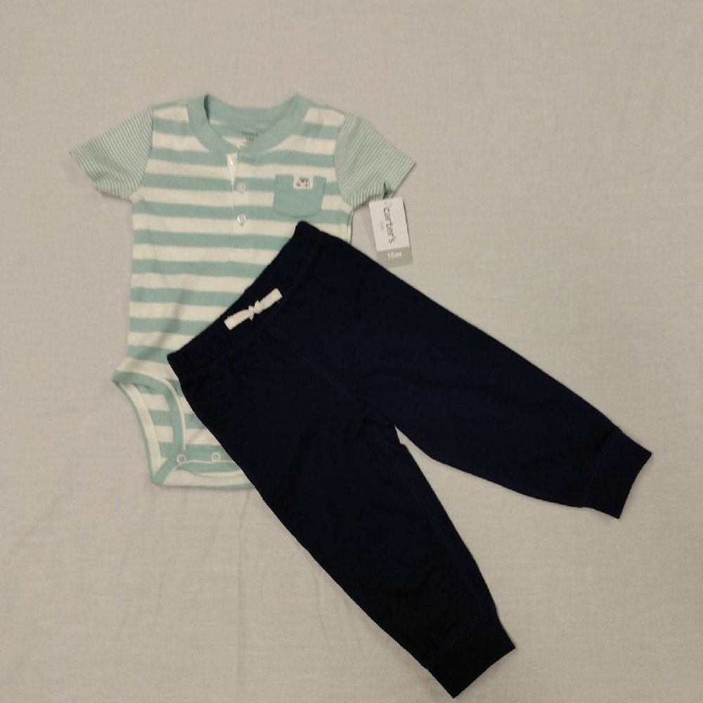 Carter's 2 Piece Striped Set-18 Months-NWT