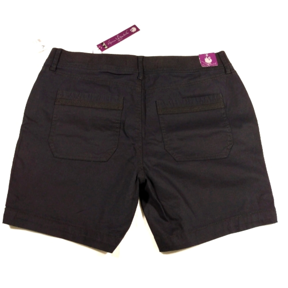 Gloria Vanderbilt Rib Utility Shorts-Black-Size 6-New with Tags