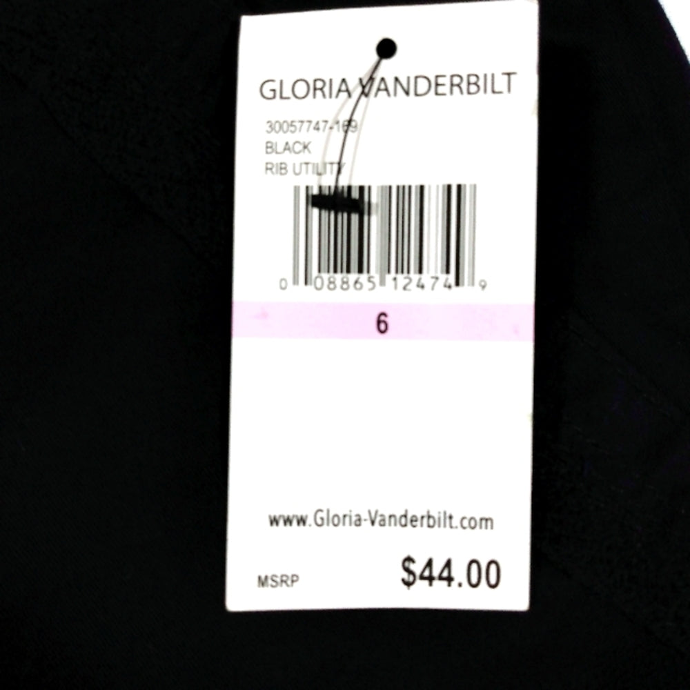 Gloria Vanderbilt Rib Utility Shorts-Black-Size 6-New with Tags