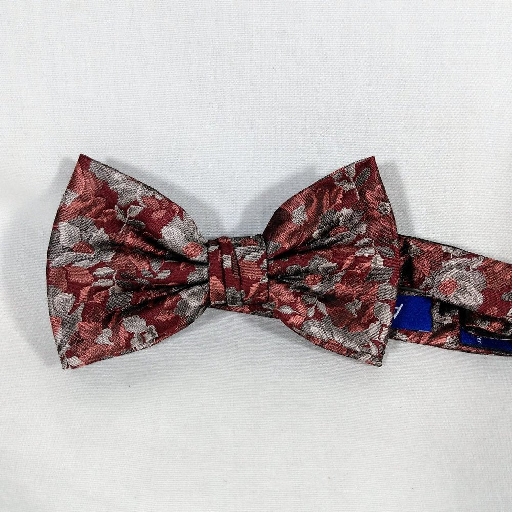 Apt. 9 NWT Bow Tie Maroon Gry Multi Floral