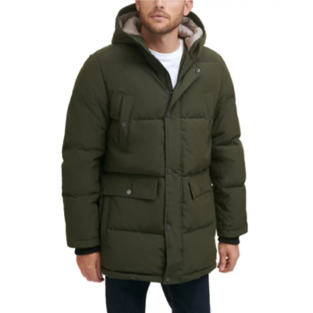 Docker's Artic Cloth Heavyweight Hooded Parka-Dark Olive-XL-New with Tags