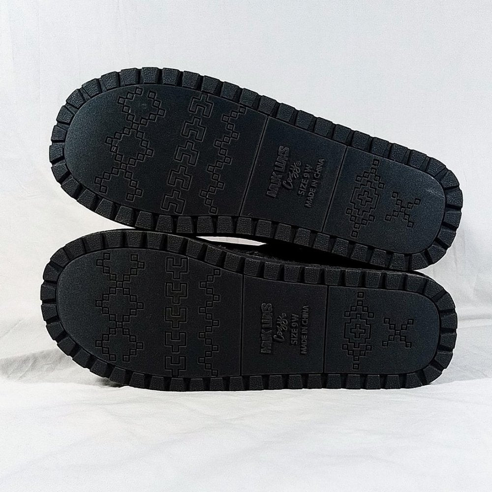 Muk Luks Melba Women's Faux Fur Lace-Up Winter Boots-Grey-Sz 9-Wide Fit-NWT