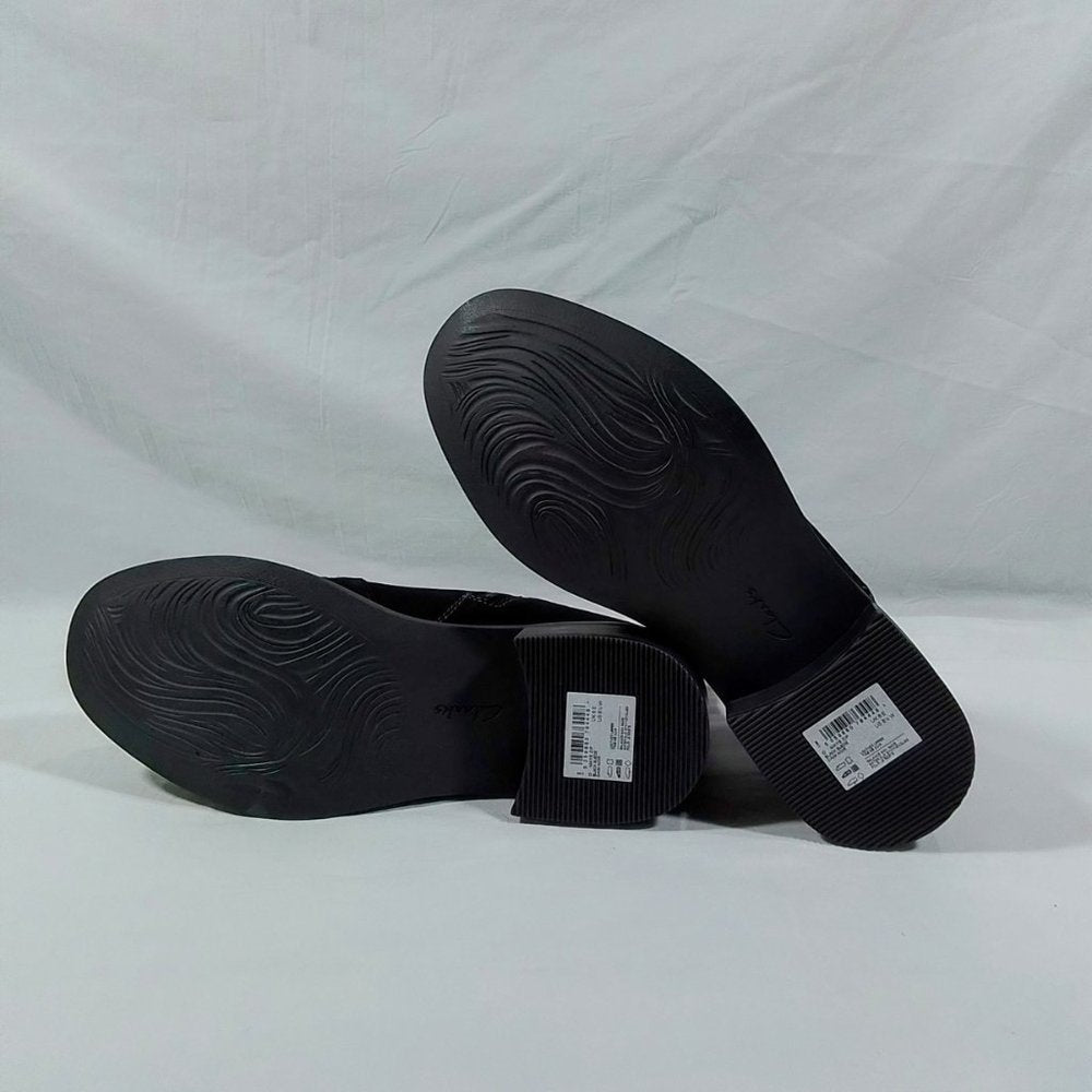 Collection by Clarks Maye Zip Black Suede Zip Boot-Size 8.5 Wide-Women's-68053