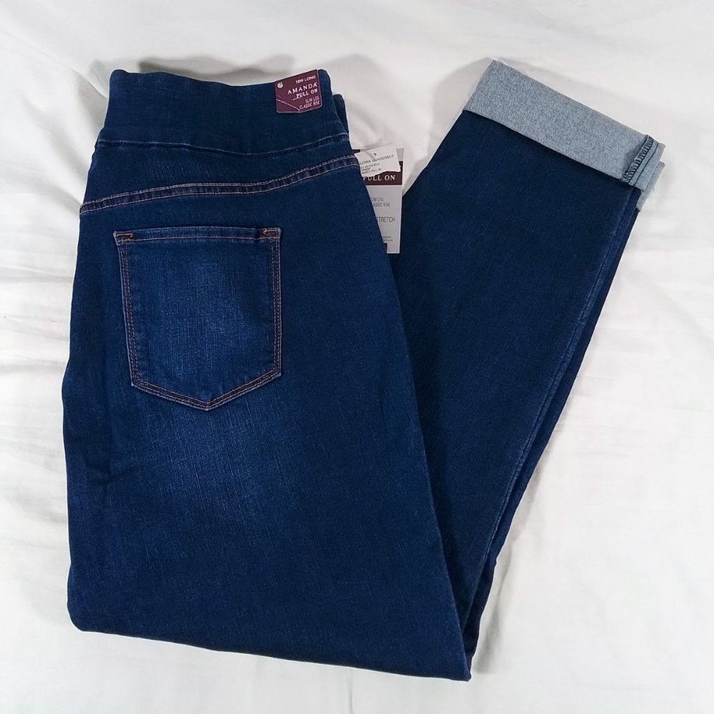 Gloria Vanderbilt Women's Amanda Pull-On Jeans-Vermont-Various Sizes-NWT