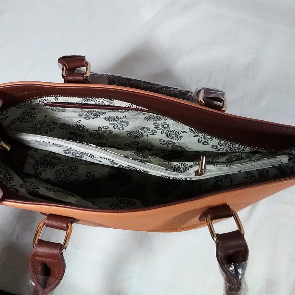 MKF Collection by Mia K Spiral Designer Handbag-Brown with Butterfly-NWT