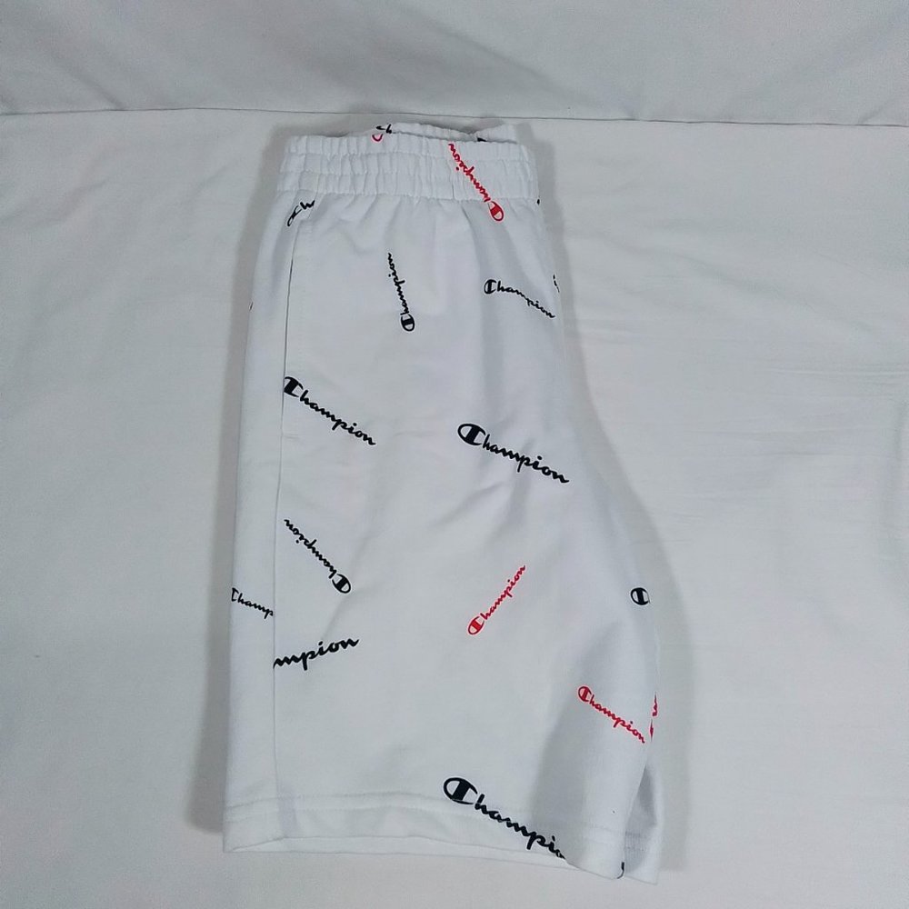 Champion Boys' Tossed Print FT Shorts-White-Various Sizes-Cotton Blend-NWT
