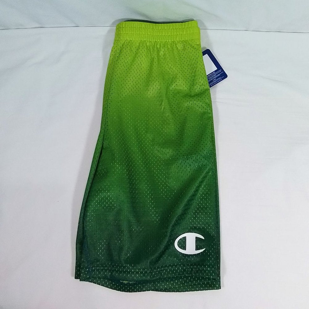 Champion Boys' Ombre Mesh Shorts-Sweet Green/Lakeside-XL-New with Tag