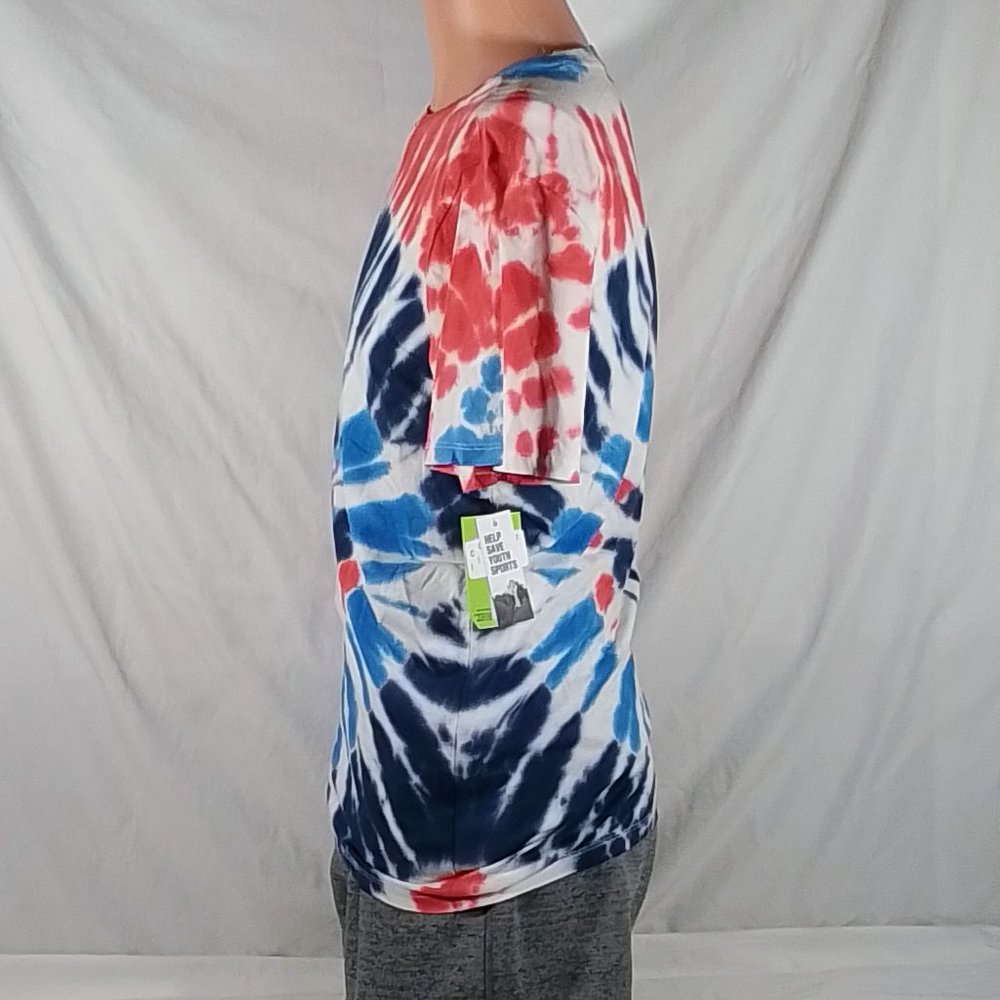 Patriotic Red White & Blue Men's Tie-Dye T-Shirt-Size Small-Independence Day-NWT