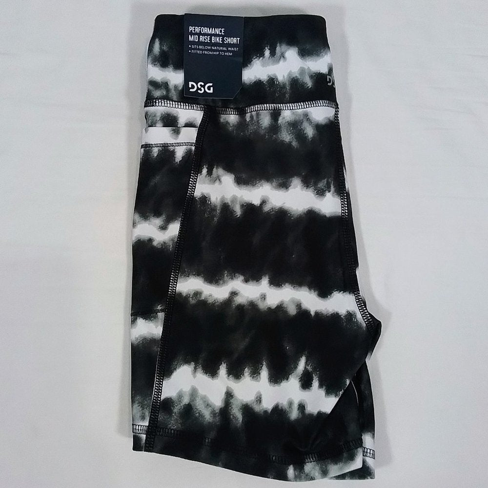 Girls' Bike Shorts-Spandex-Black & White Tie Dye Pattern-Various Sizes-NWT