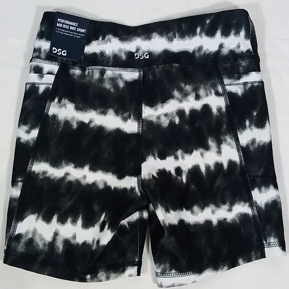 Girls' Bike Shorts-Spandex-Black & White Tie Dye Pattern-Various Sizes-NWT