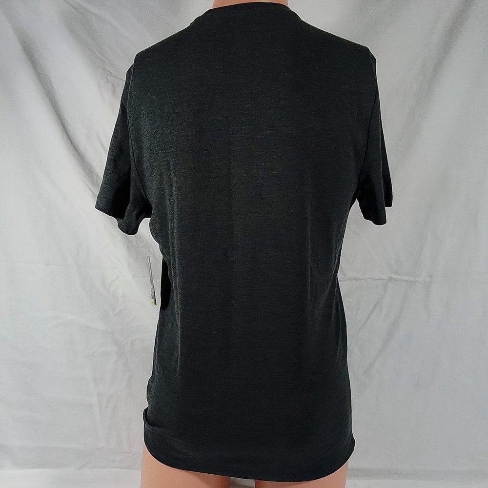Men's Cotton Basic Short Sleeve Pocket T-Shirt-Dark Heather Grey-Size Small-NWT