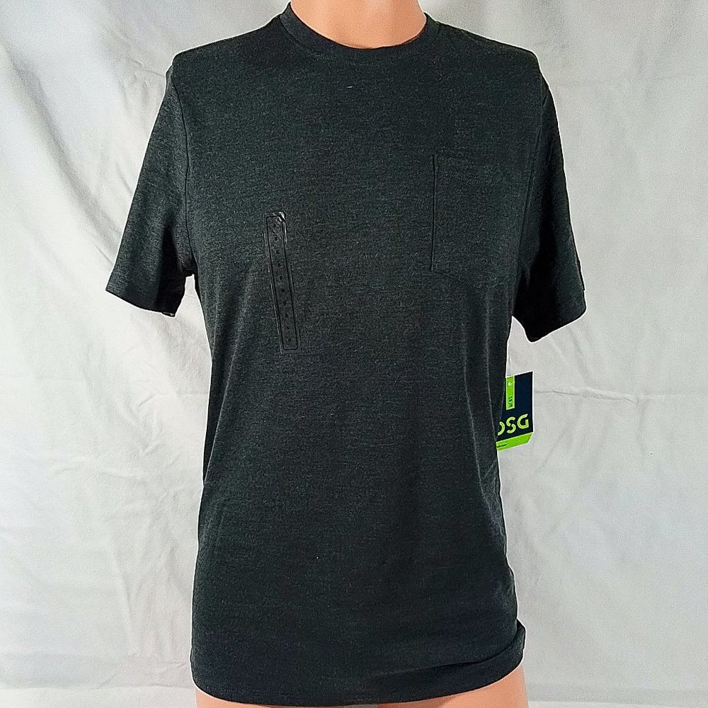 Men's Cotton Basic Short Sleeve Pocket T-Shirt-Dark Heather Grey-Size Small-NWT